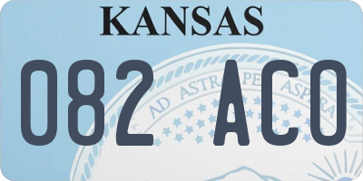 KS license plate 082ACO
