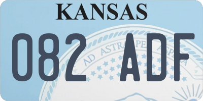 KS license plate 082ADF