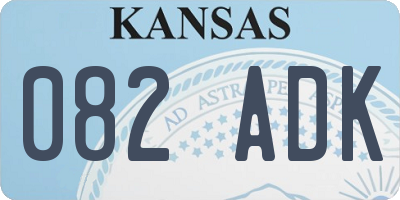 KS license plate 082ADK