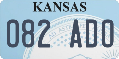 KS license plate 082ADO