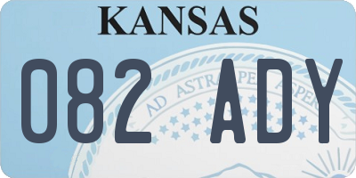KS license plate 082ADY