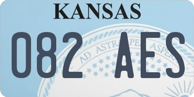 KS license plate 082AES