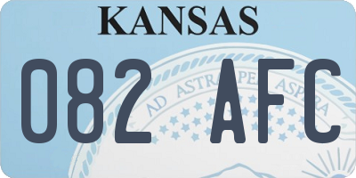 KS license plate 082AFC