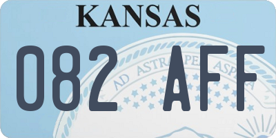 KS license plate 082AFF