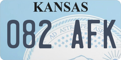 KS license plate 082AFK
