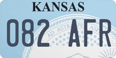 KS license plate 082AFR