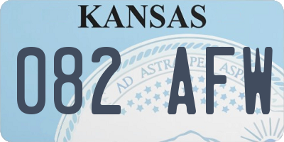 KS license plate 082AFW