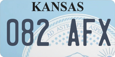 KS license plate 082AFX