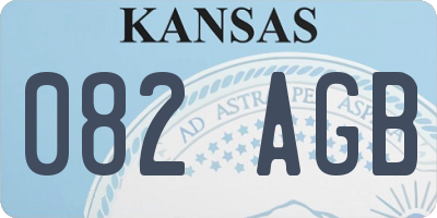 KS license plate 082AGB