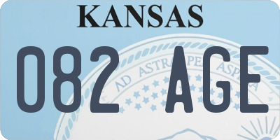 KS license plate 082AGE