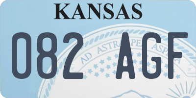 KS license plate 082AGF