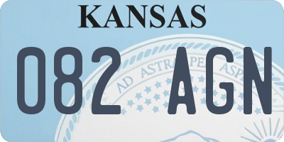 KS license plate 082AGN