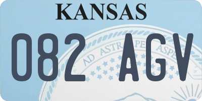 KS license plate 082AGV