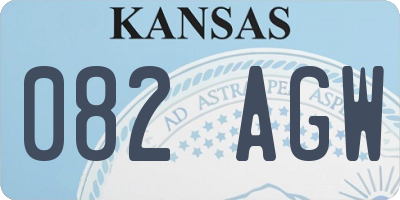 KS license plate 082AGW
