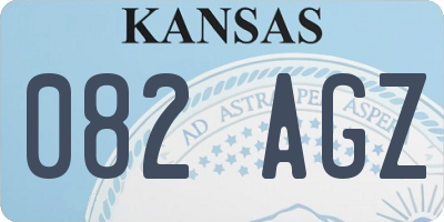 KS license plate 082AGZ