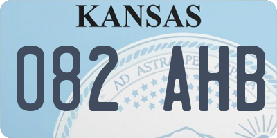 KS license plate 082AHB