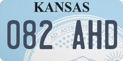 KS license plate 082AHD