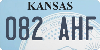 KS license plate 082AHF