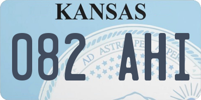 KS license plate 082AHI