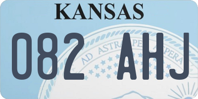 KS license plate 082AHJ