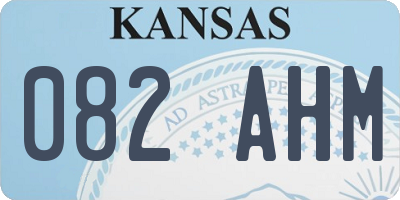 KS license plate 082AHM