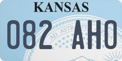 KS license plate 082AHO