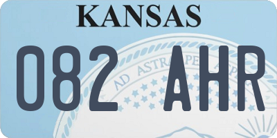 KS license plate 082AHR