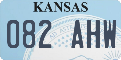 KS license plate 082AHW