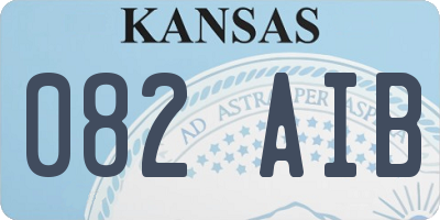 KS license plate 082AIB