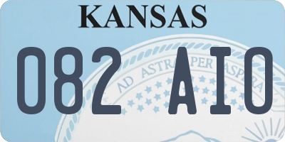 KS license plate 082AIO