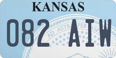 KS license plate 082AIW