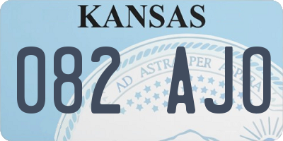 KS license plate 082AJO