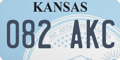 KS license plate 082AKC