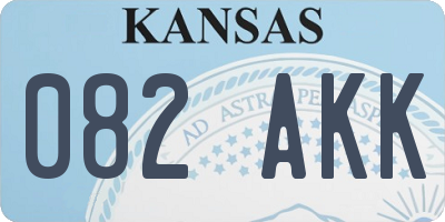 KS license plate 082AKK