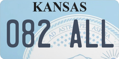 KS license plate 082ALL