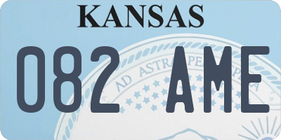 KS license plate 082AME
