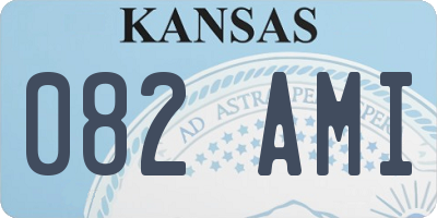 KS license plate 082AMI