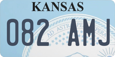 KS license plate 082AMJ