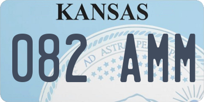 KS license plate 082AMM