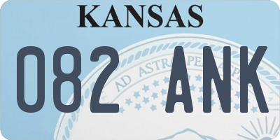 KS license plate 082ANK