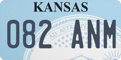 KS license plate 082ANM