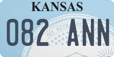 KS license plate 082ANN