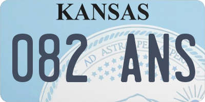 KS license plate 082ANS