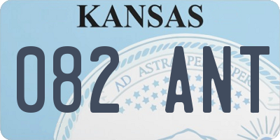 KS license plate 082ANT