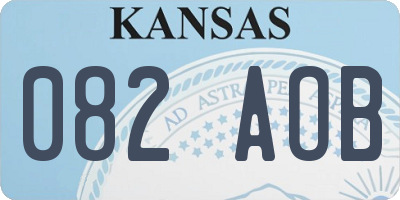 KS license plate 082AOB