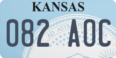 KS license plate 082AOC