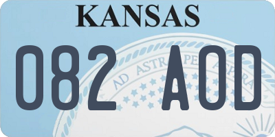 KS license plate 082AOD