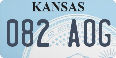 KS license plate 082AOG