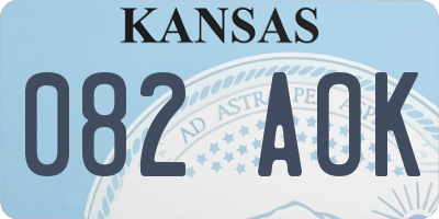 KS license plate 082AOK