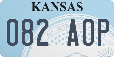 KS license plate 082AOP